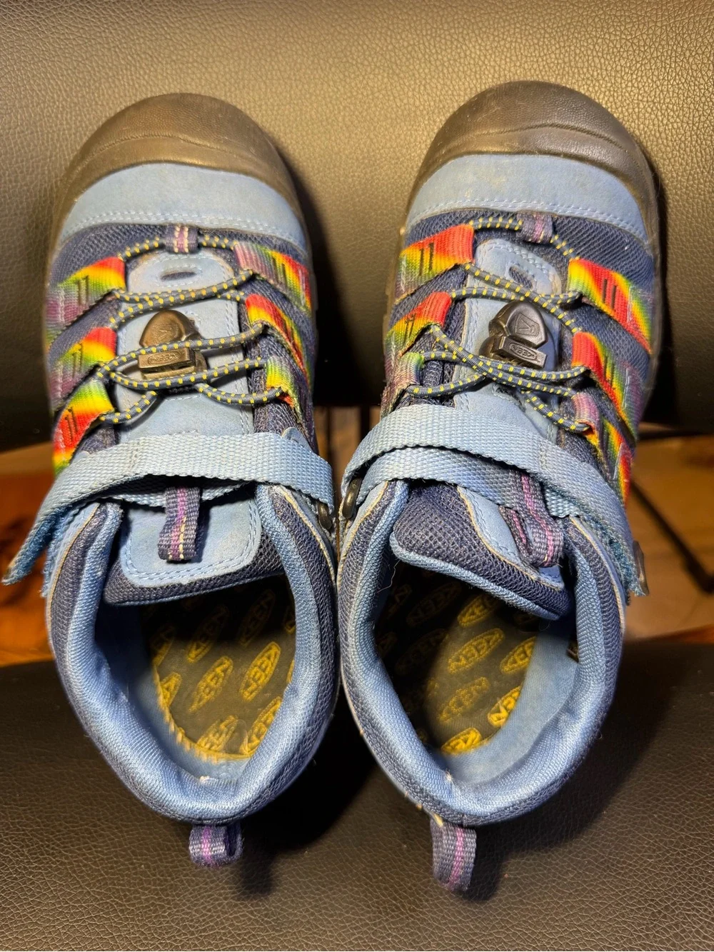 Keen Kids Light Blue Sneakers with Rainbow Accents